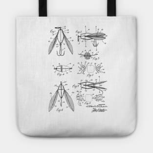 FISHING LURE VINTAGE PATENT DRAWING Tote