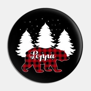 Buffalo Red Plaid Poppa Bear Matching Family Christmas Pin