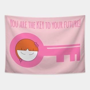 You Are The Key To Your Future Self Love Girl Tapestry