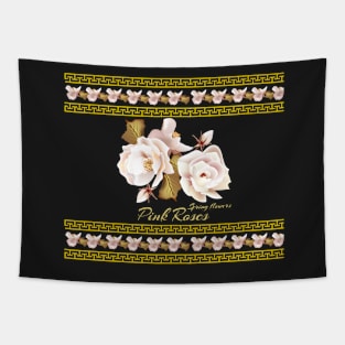 Pink Roses Spring flowers-Vintage Tapestry