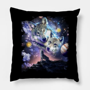 Cosmic Space Wolf Pillow
