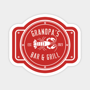 Grandpa's Lobster Pot White Design Magnet