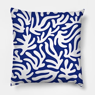 Santorini Summer / Modern Shapes on Ocean Blue Pillow