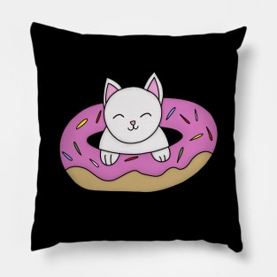 Cat and Donut Pillow