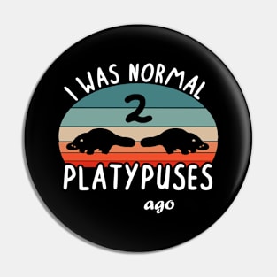 Normal Platypus Vintage Design Illustration Pin