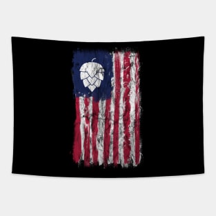 Grunge American Flag With Hops Tapestry