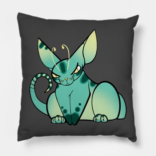 Angry Alien Cat :: Canines and Felines Pillow