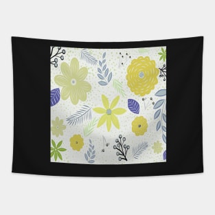 Blue & Yellow Floral Design Flower Lover Gifts Tapestry