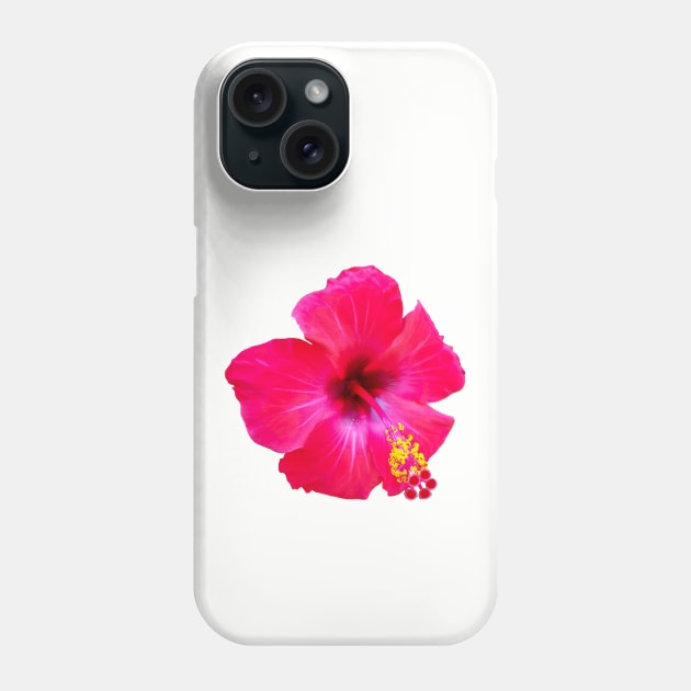 Red Hibiscus Floral Photo Beach Vibe Phone Case by ellenhenryart