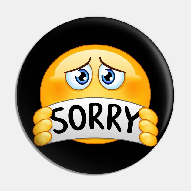 Emoji with Sorry Sign Pin by DigiToonsTreasures