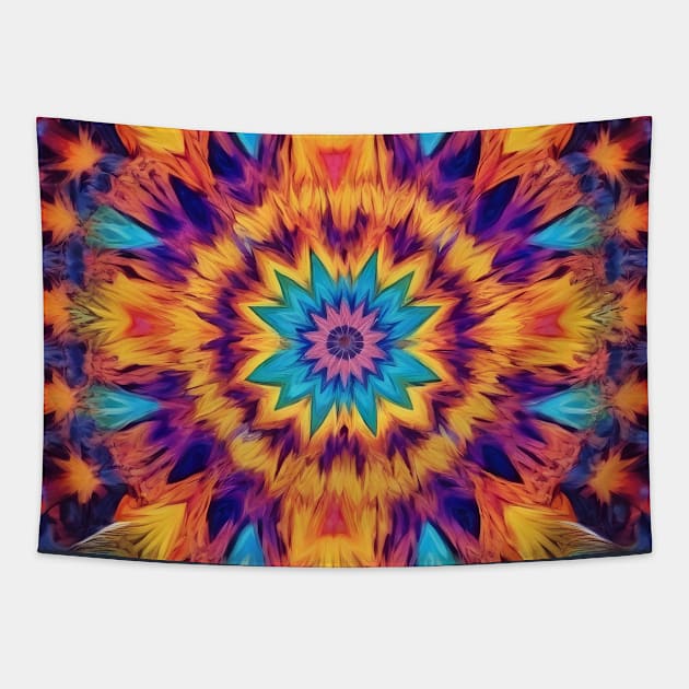 Trippy Spiritual Kaleidoscope Pattern Tapestry by craftydesigns