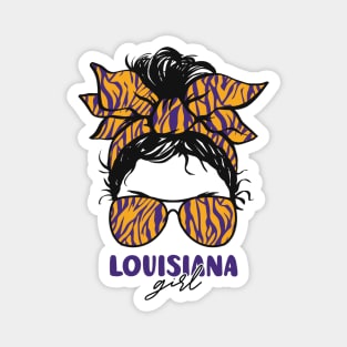 Proud Louisiana Girl Letting My Roots Show // Messy Hair Don't Care Louisiana Tiger Stripes Magnet