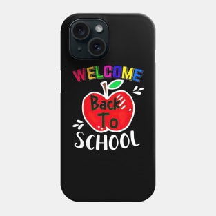 Welcome Back To School Red Apple Happy First Day Of School Phone Case