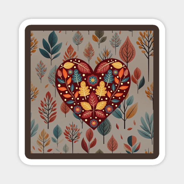 Autumn Heart Magnet by Funtomass