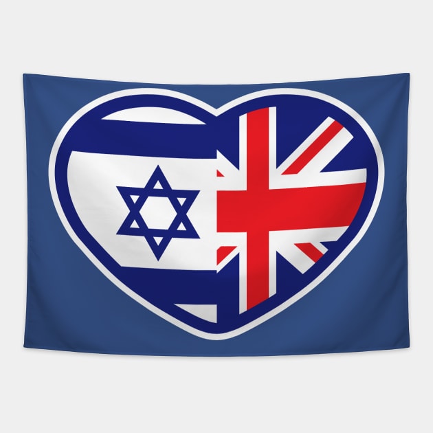 Israel UK Flags Tapestry by MeLoveIsrael