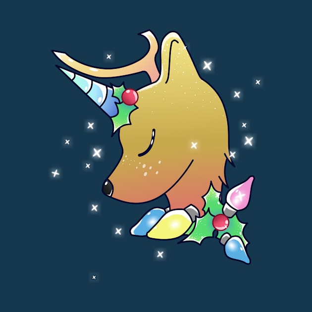 Cute Christmas Unicorn Deer by KawaiiForYou