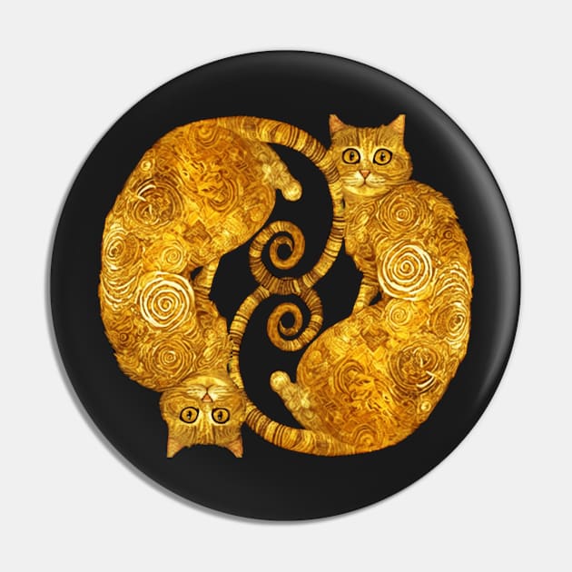 Vintage Gustav Klimt Cat Pin by masterpiecesai