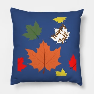 FALL SEASON AUTUMN DESIGN | FALL FOLIAGE RED ORANGE YELLOW GREEN PATTERN Pillow