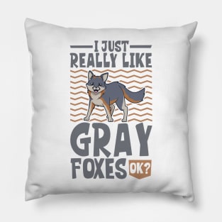 I just really love Gray Foxes - Gray Fox Pillow