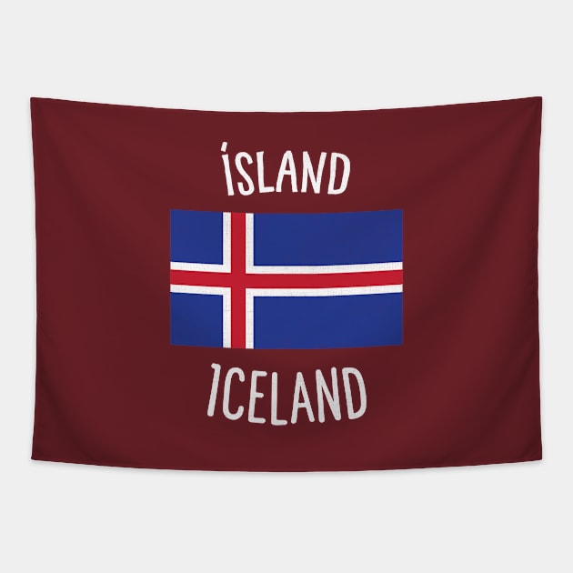 Iceland Flag Tapestry by phenomad