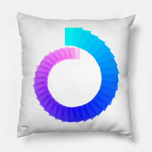 Infinity spiral blue to red Pillow by Lucy J