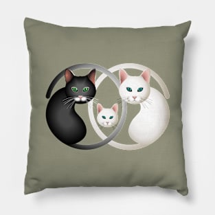 gatos yin y yan Pillow