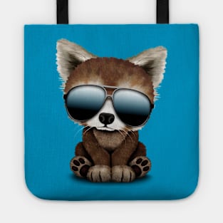 Cool Baby Red Panda Wearing Sunglasses Tote