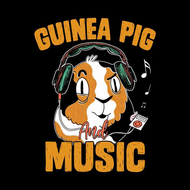 Guinea Pig Shirts For Men Women Guinea Pig Listening Music Furry Potato Cavy Rodent Gift For Women Men by Norine Linan 