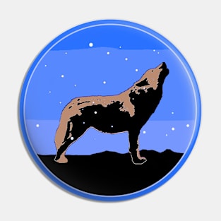 Howling Wolf in Winter Pin