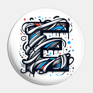 Letter E design graffity style Pin