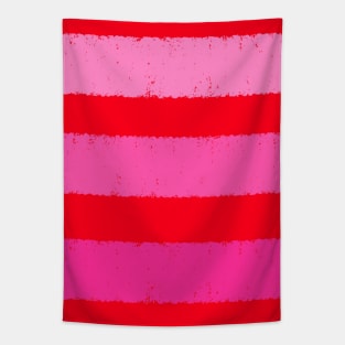 Wide Pink and Red Stripes Clashing Colours Tapestry