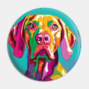 Vizsla Pop Art - Dog Lover Gifts Pin