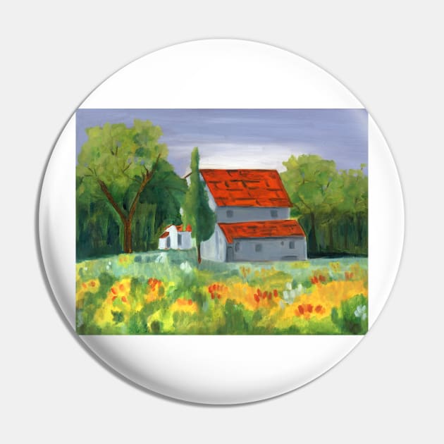 Country House. Original Oil On Canvas Painting Pin by EugeniaAlvarez