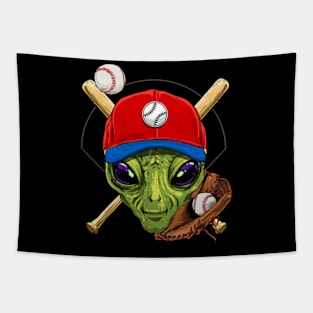 Baseball Lover Alien Player Tapestry