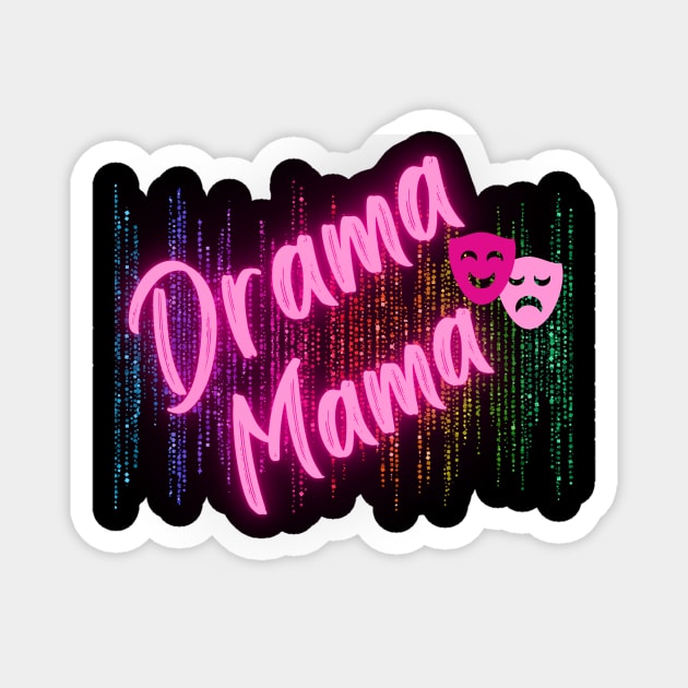 Drama Mama Masks Magnet by SandyJam