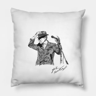 Leonard Cohen Original Hand Drawn Ink Print Pillow