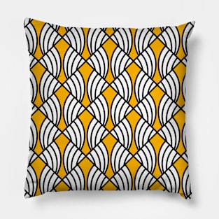 Art Deco Pattern No 77 - Yellow - Vintage Pattern Pillow