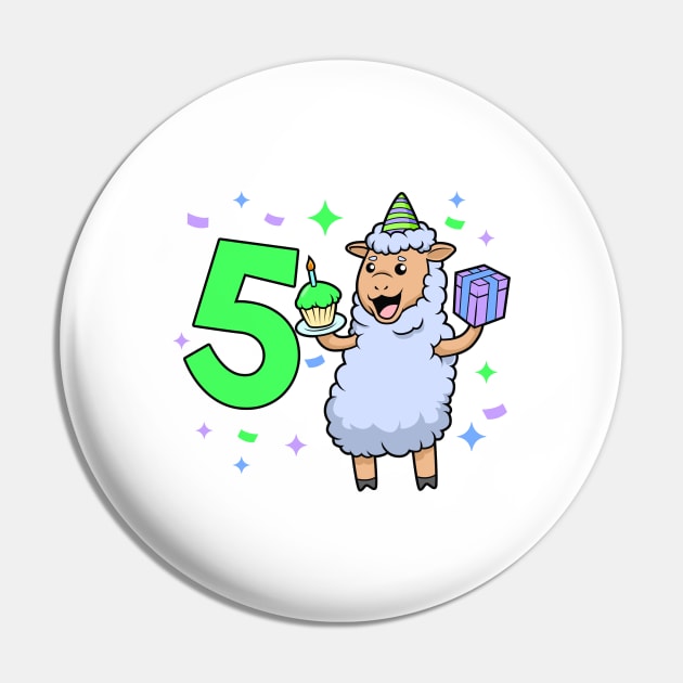 I am 5 with sheep - girl birthday 5 years old Pin by Modern Medieval Design