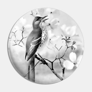 bird in profile eastern landscape Pin