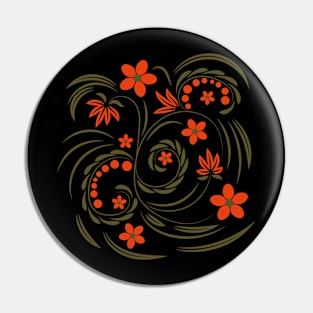 Folk flowers floral art print Flowers abstract art Pin