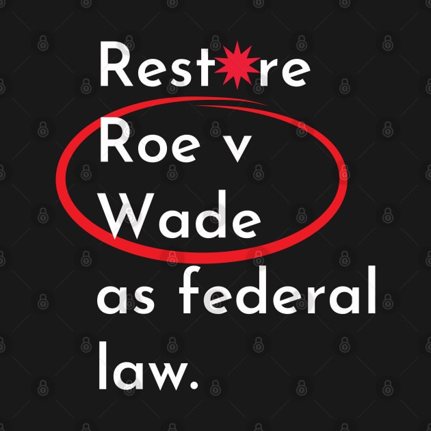 abortion, Restore Roe V Wade as federal law by Santag