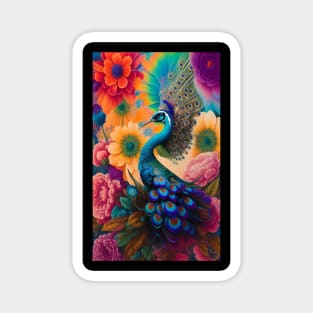 Beautiful Exotic Birds - Nature Art - Peacock Magnet