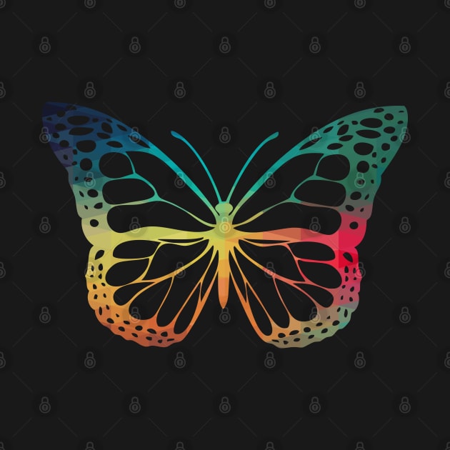 Rainbow butterfly silhouette by AdiDsgn