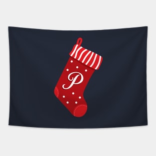 Christmas Stocking with Letter P Tapestry