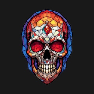 Stained Glass Window Skull T-Shirt