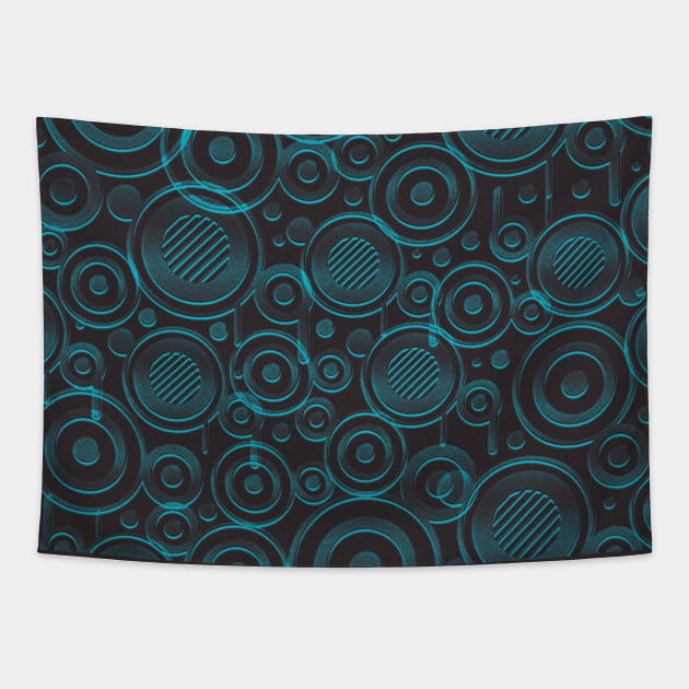 Abstract round pattern (dark green) Tapestry by Sinmara