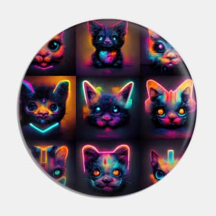 9 Neon Cats Pin