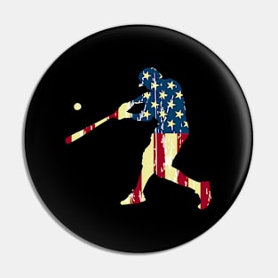 Patriotic American Flag Baseball Baseball Pin