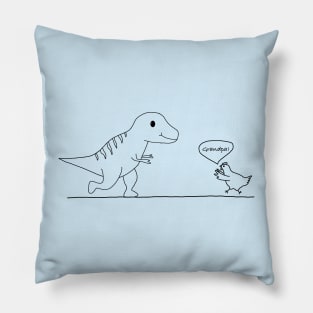 T-Rex evolution to chicken (grandpa) Pillow