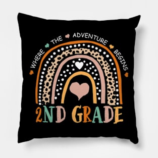 Leopard Rainbow 2nd Grade Where The Adventure Begins Pillow